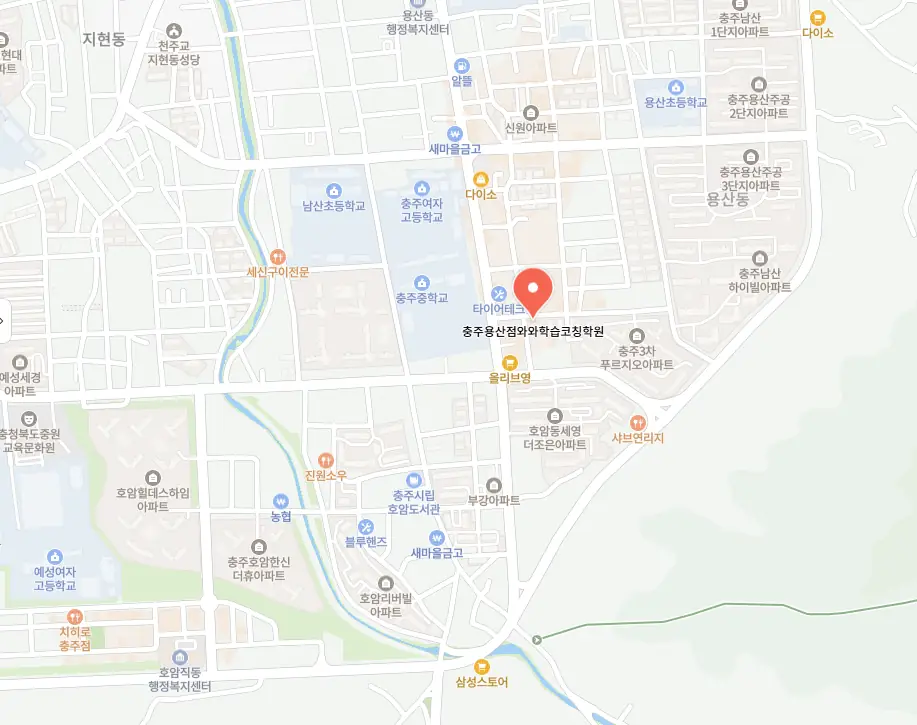 호암동 고등 수학학원 위치